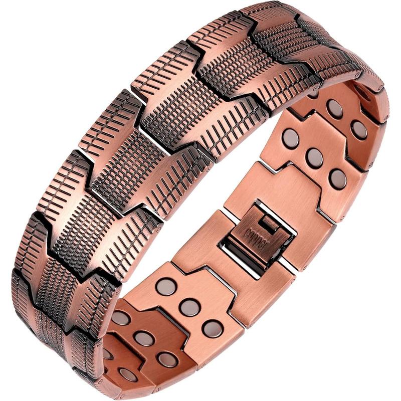 Feraco Copper Bracelet for Men, 3X Ultra Strength Magnetic Bracelets