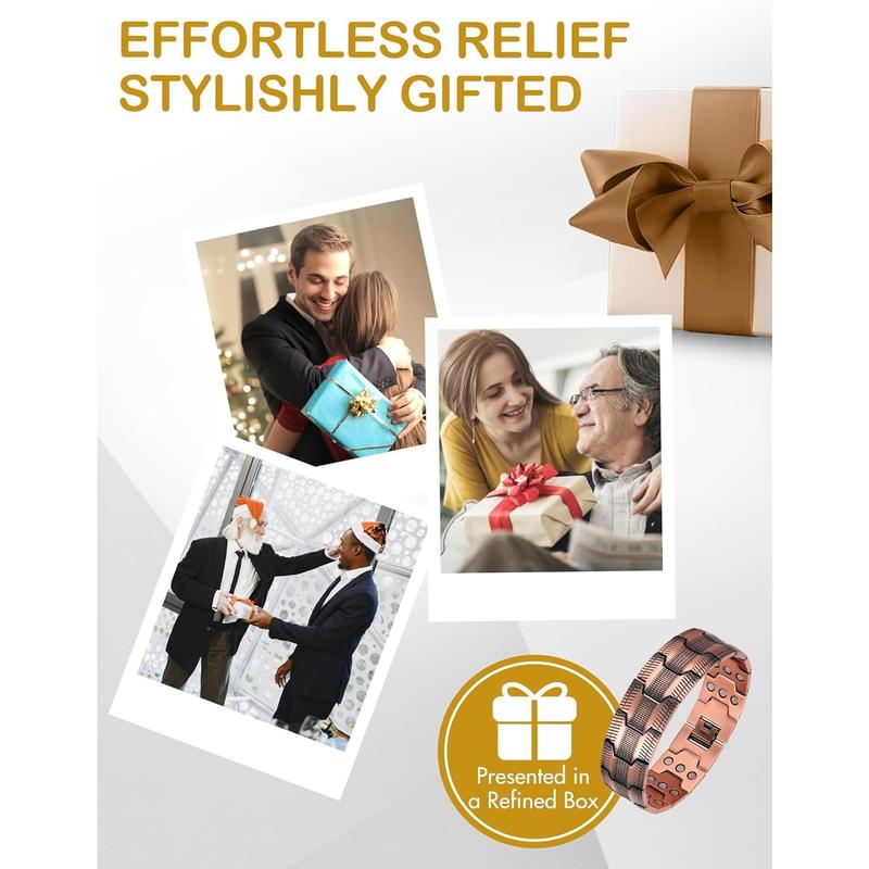 Feraco Copper Bracelet for Men, 3X Ultra Strength Magnetic Bracelets