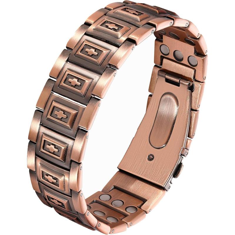 Magnetic Cross Copper Bracelet – Men’s Faith Jewelry