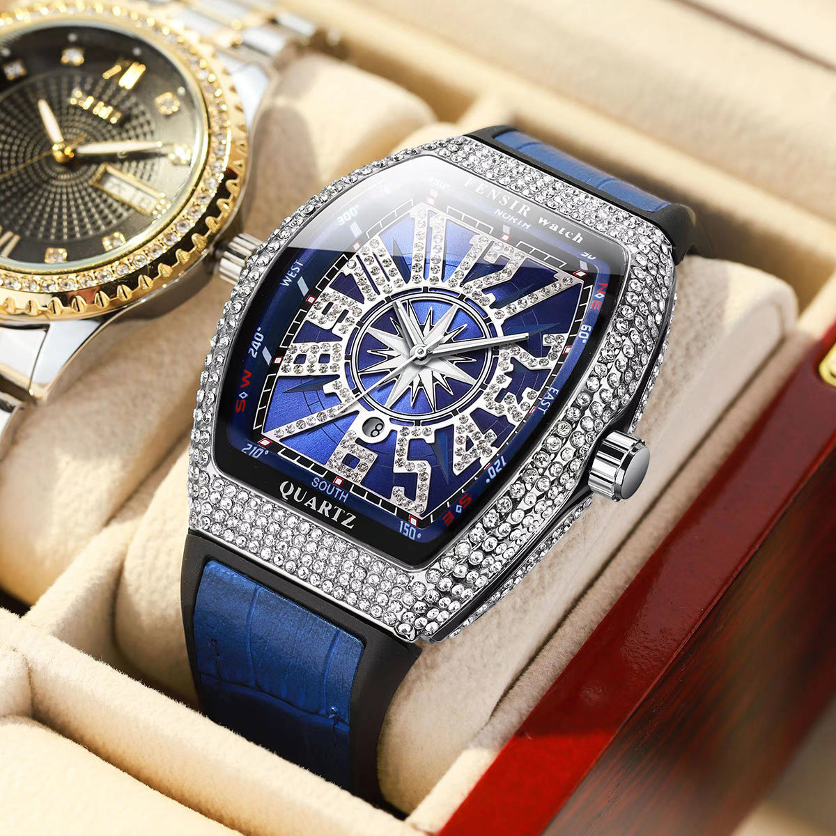 Luxury Square Rhinestone Quartz Watch