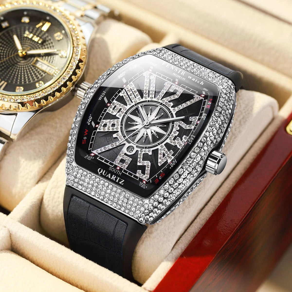 Luxury Square Rhinestone Quartz Watch
