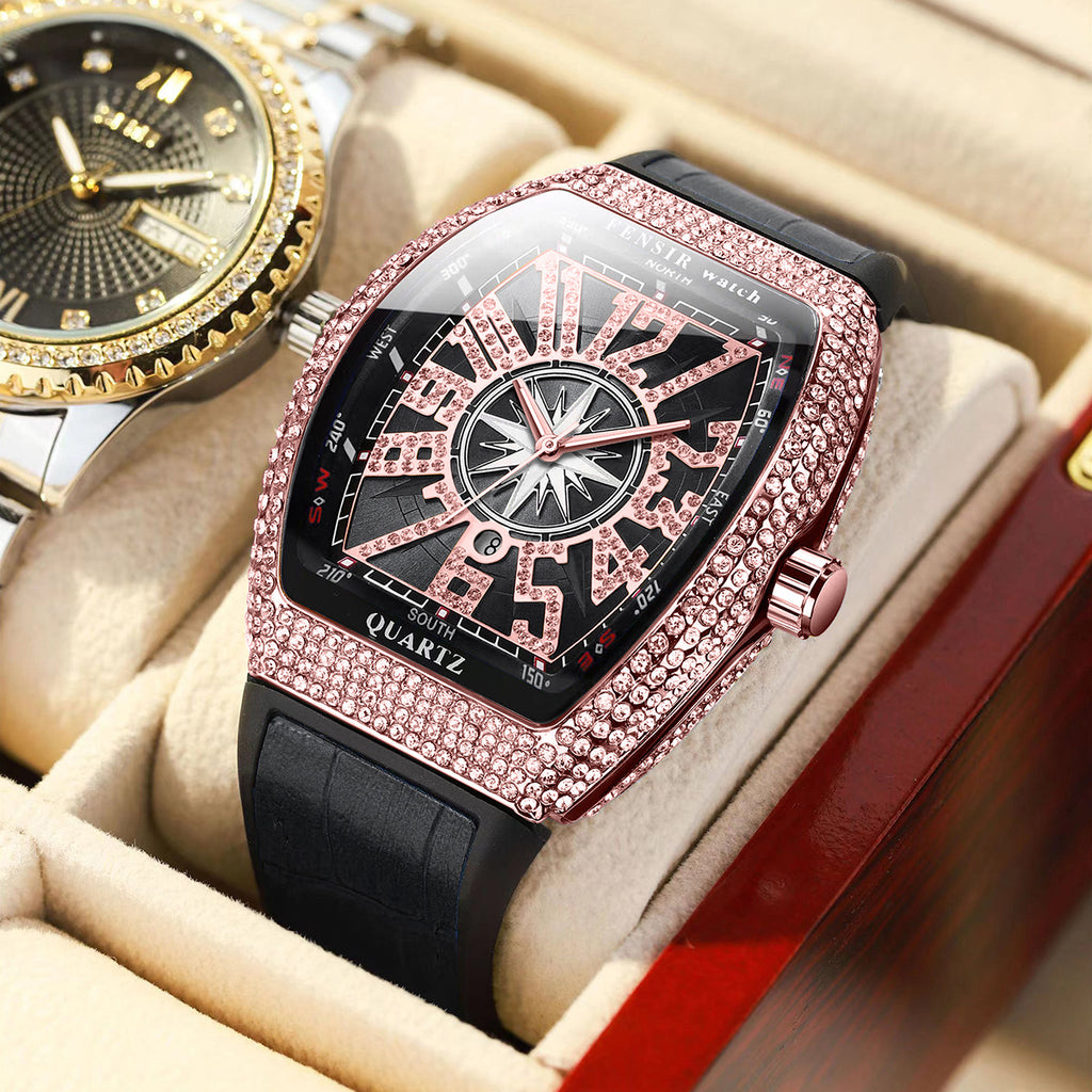 Luxury Square Rhinestone Quartz Watch