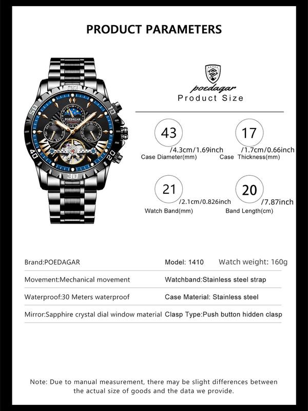 Men’s Stylish Mechanical Watch – Business, Waterproof, Luminous