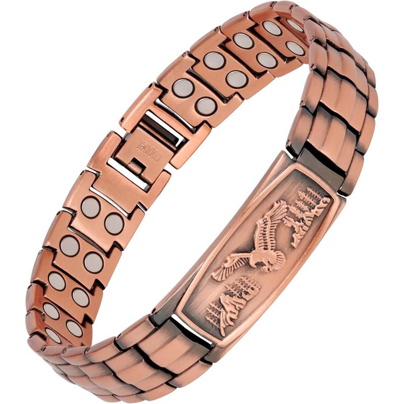Men’s Pure Copper Magnetic Bracelet – Eagle Pattern