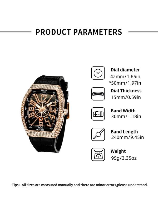 Luxury Square Rhinestone Quartz Watch